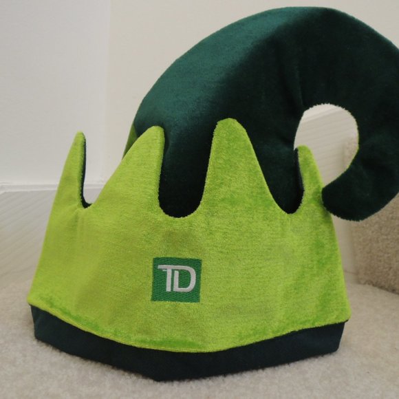 Christmas Elf Hat Santas Helper Green Felt Fabric Hat One Size Fits Most - NEW - Picture 4 of 8